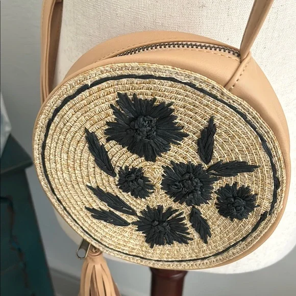 Vintage Inspired Floral Bag Detailed Embroidered Round Crossbody Final Sale - Picture 1 of 8